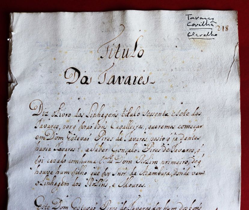 Linhagem dos Tavares (Covilhã) - S.XV Sisto Tavares