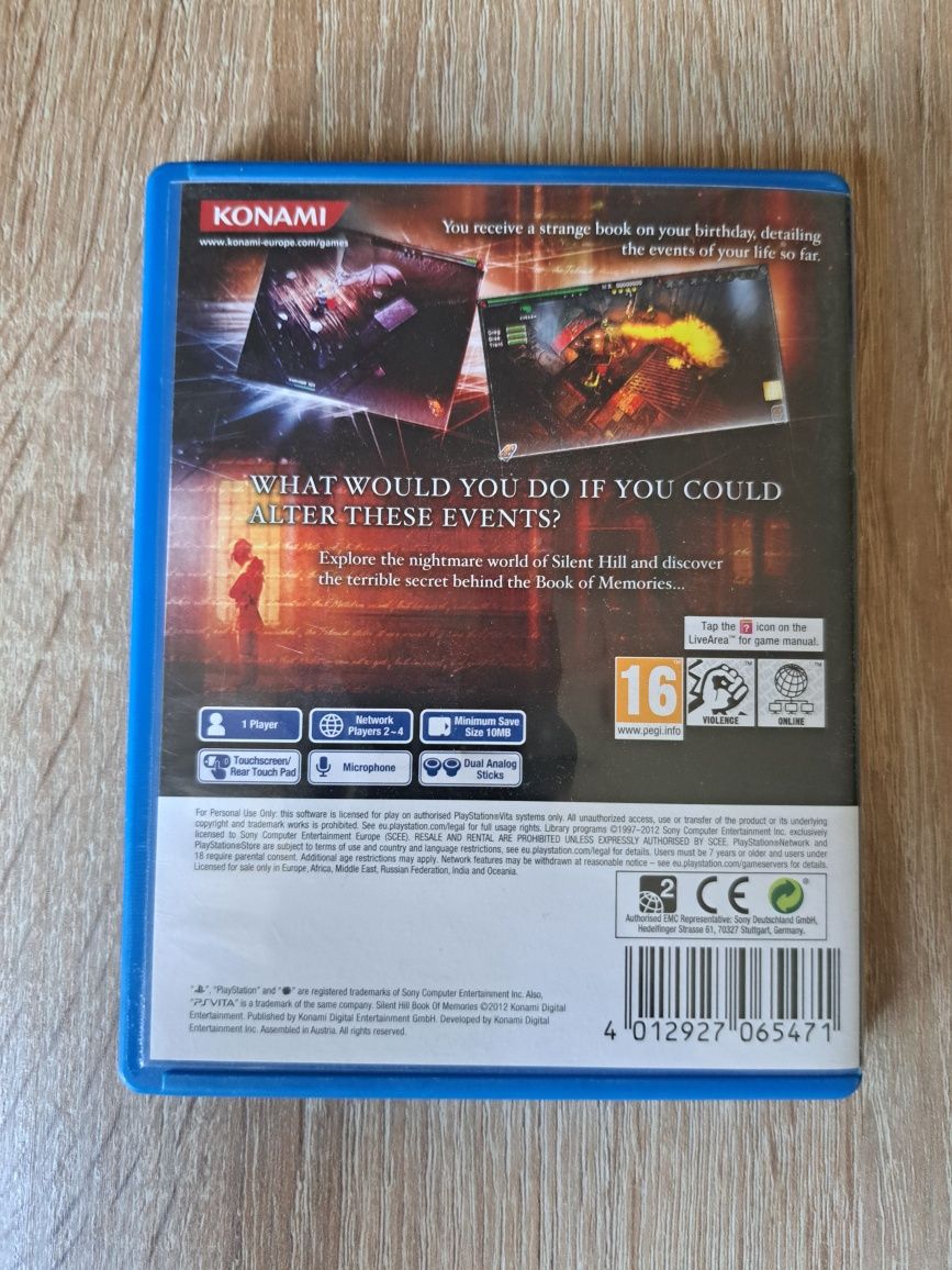 Silent Hill Book of Memories Playstation Vita Ps Vita 3xA Komplet