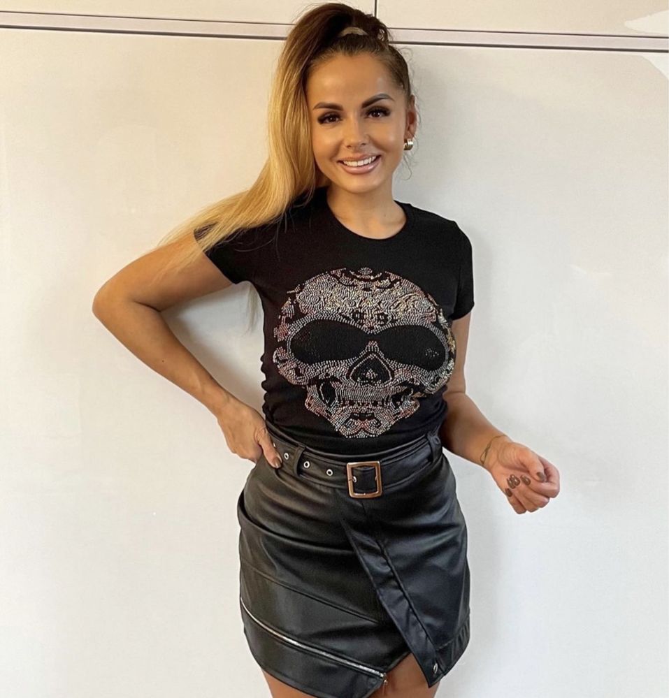 Tshirt koszulka bluzka Ala Philipp Plein cekiny Uni