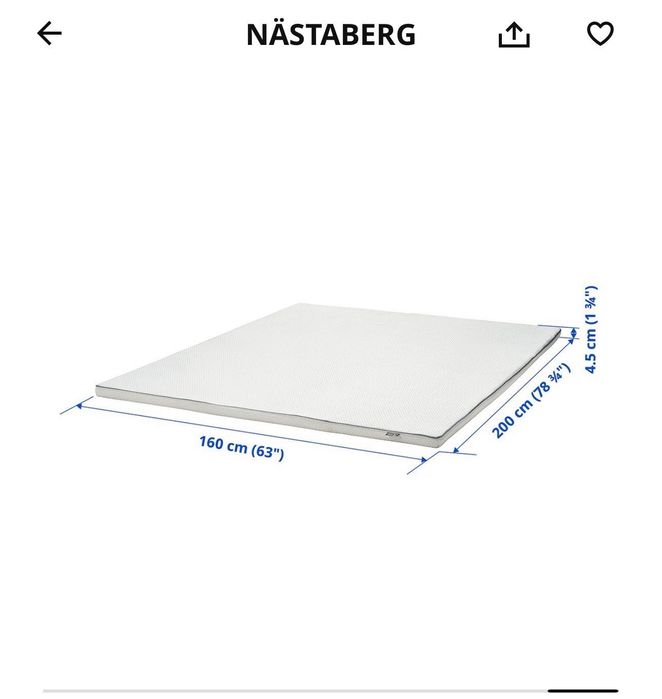 Sobrecolchão IKEA NÄSTABERG – excelente estado