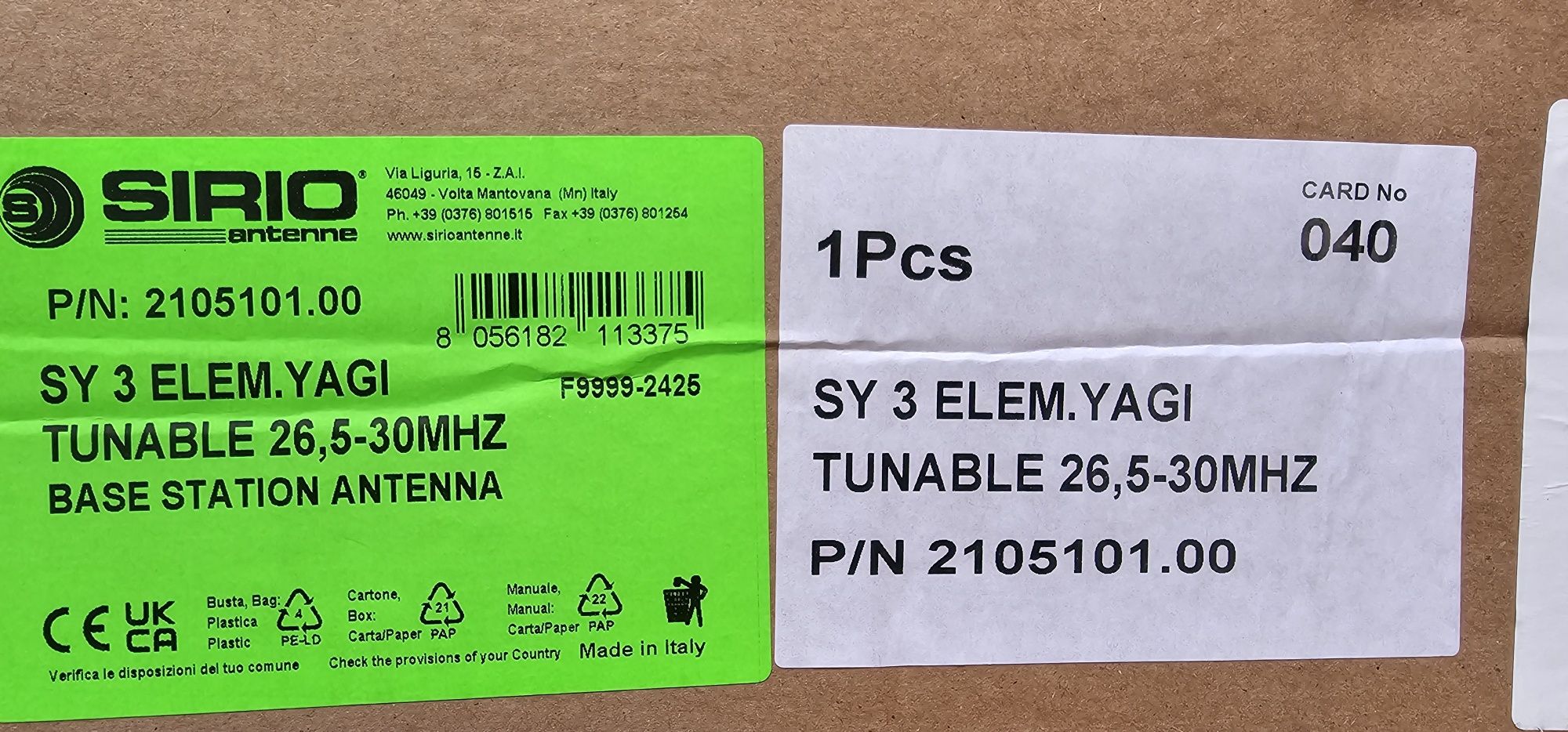 Antena kierunkowa CB, KF Yagi Sirio SY-3
