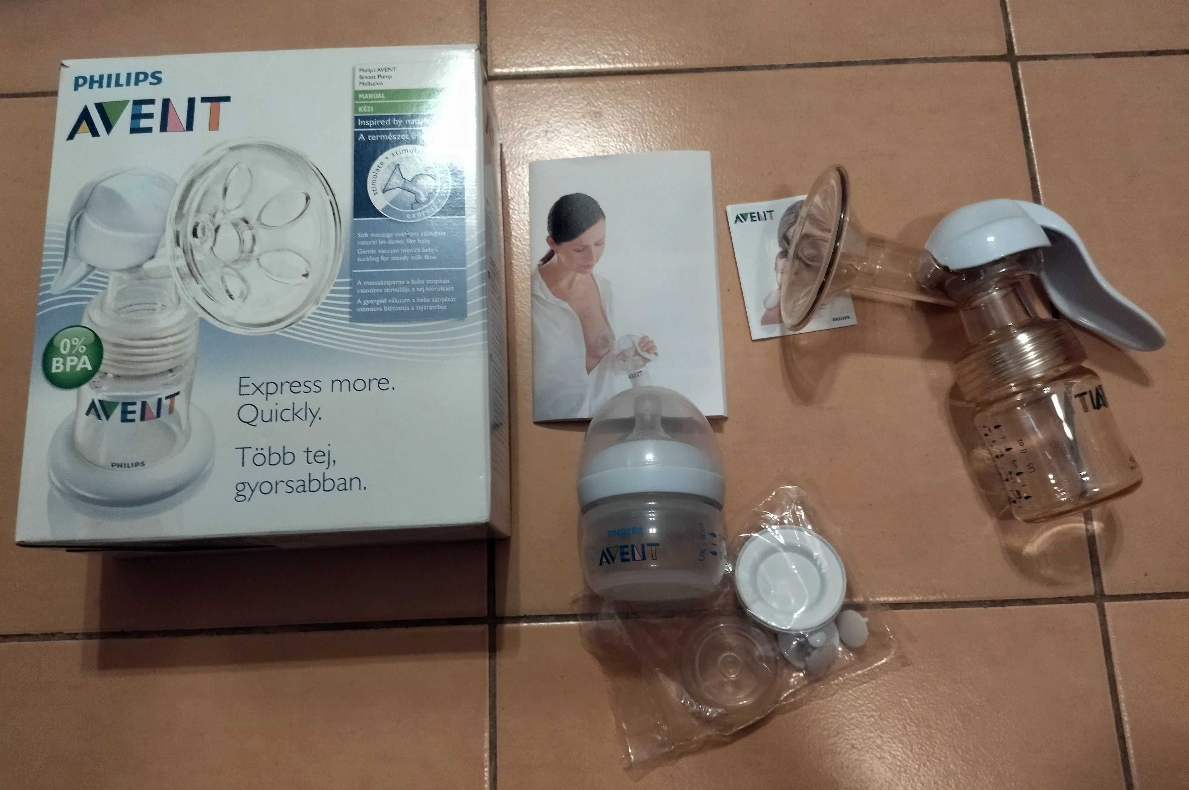 Laktator ręczny Philips Avent + druga butelka ze smoczkiem