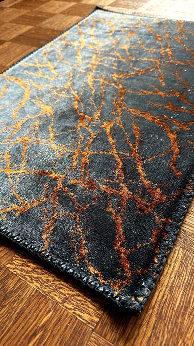 Dywanik zielono-złoty do korytarza/łazienki/wejścia/kuchni 45x70