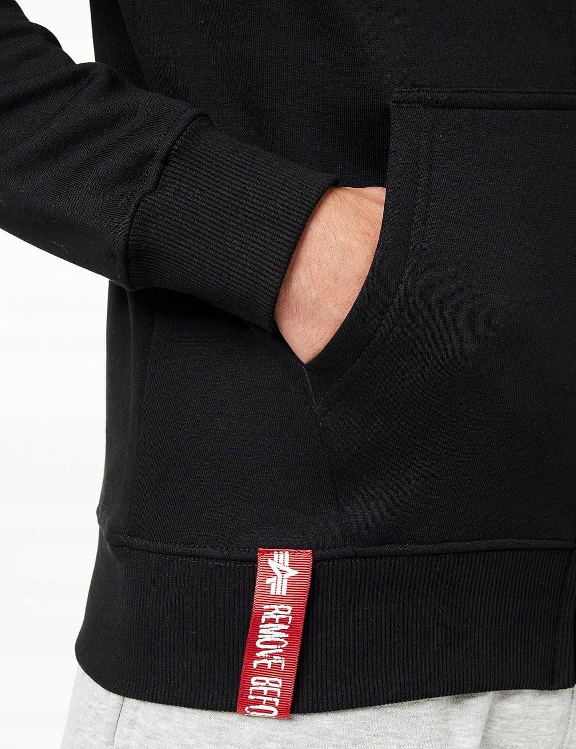 Męska Bluza Z Kapturem ALPHA INDUSTRIES Remove Before Flight Czarny L
