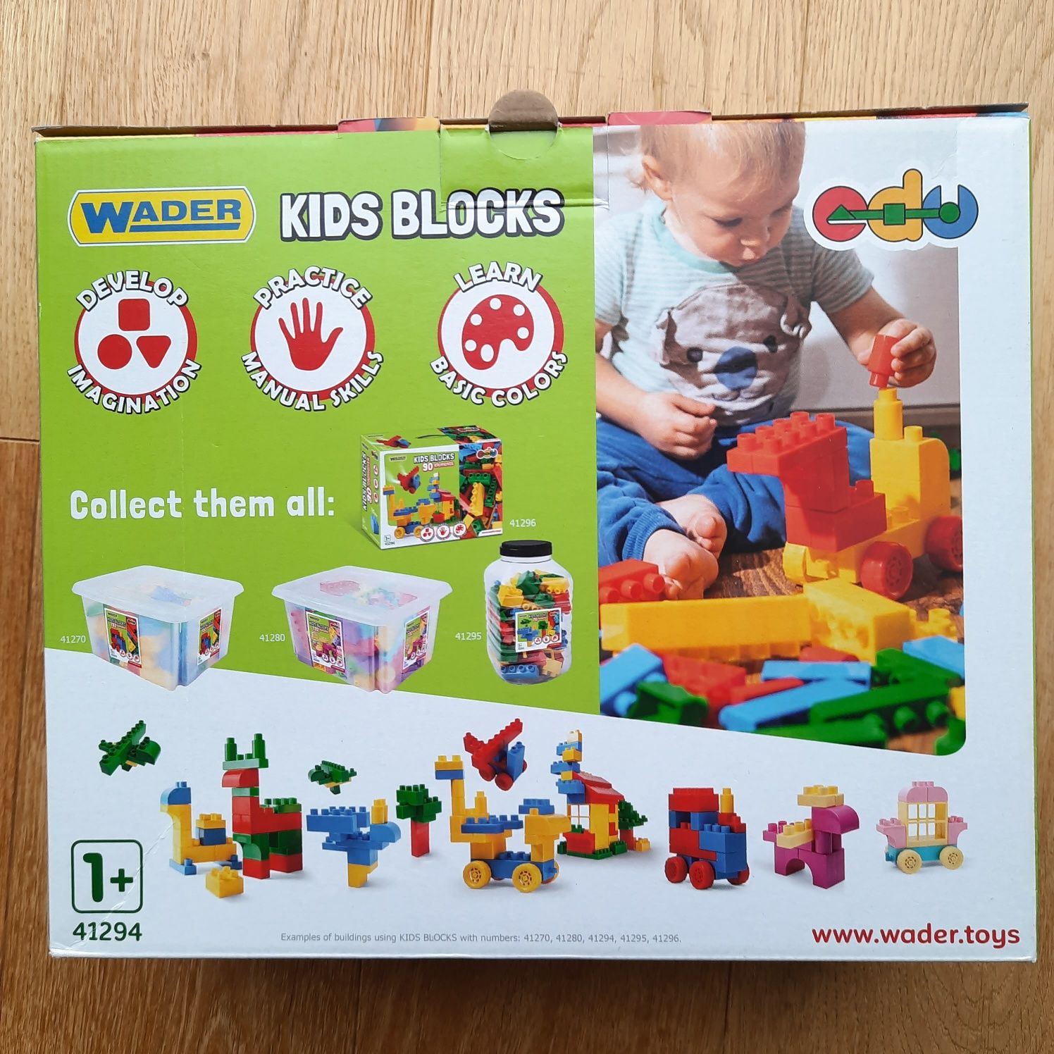 Klocki Wader kolorowe Kids Blocks 50 elementów