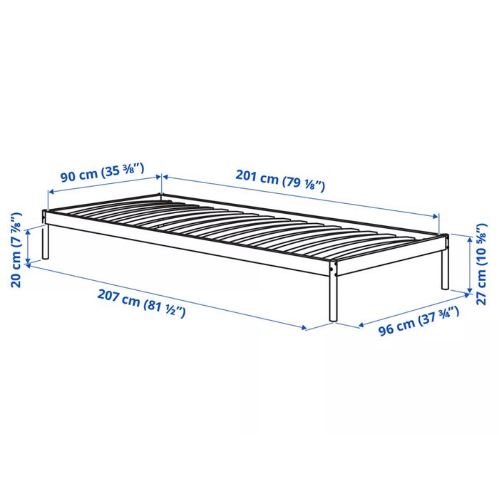 Cama solteiro completa VEVELSTAD