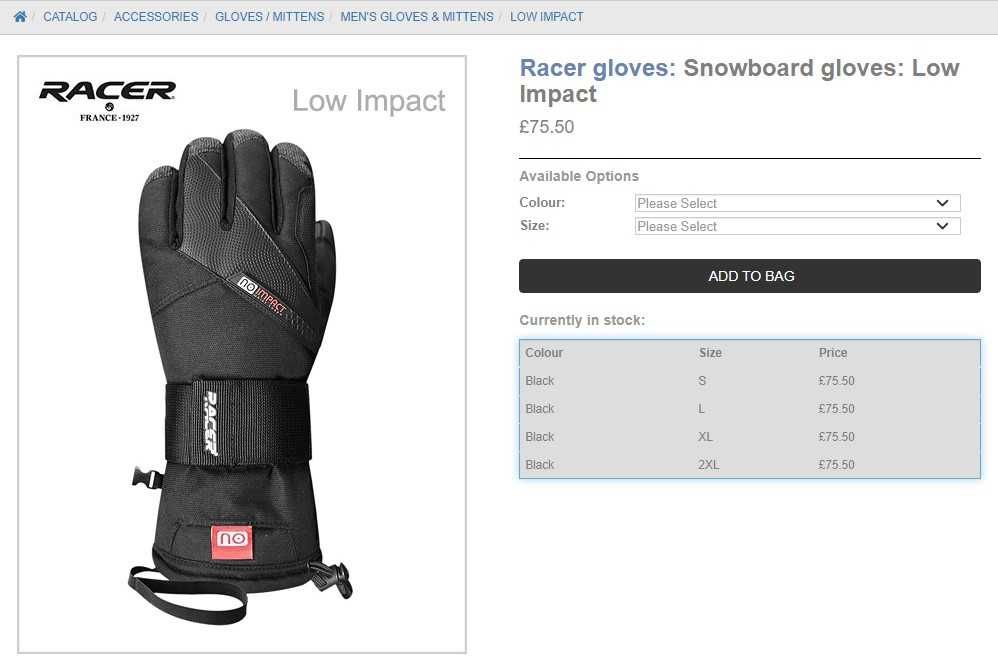 Перчатки для сноуборда лыж Racer LOW No IMPACT S с защита для запястья