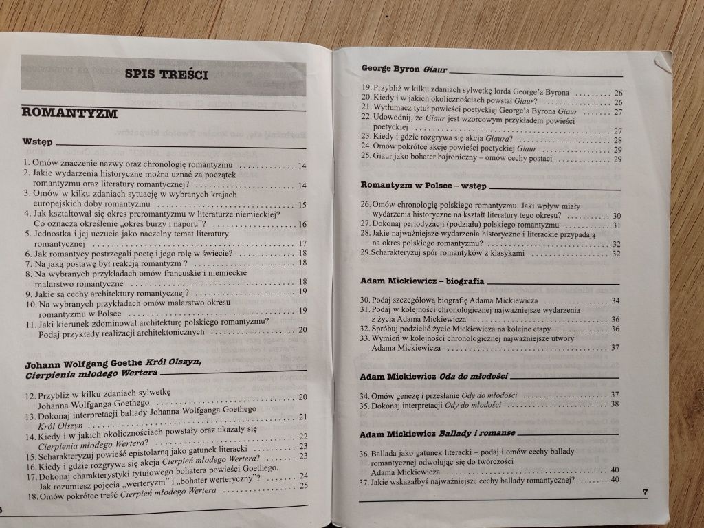 Pytania i odpowiedzi Romantyzm