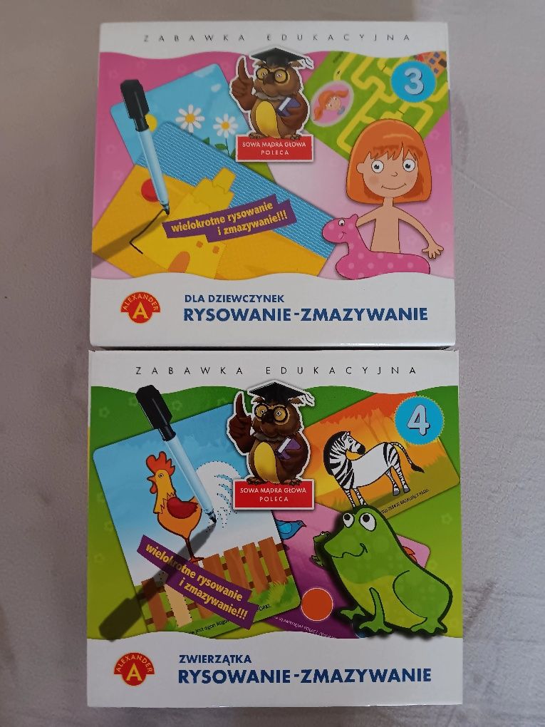 Rysowanie zmazywanie zwierzątka i dziewczynka zabawka edukacyjna