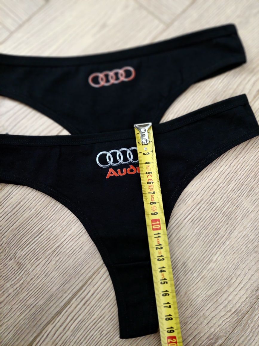 Czarne stringi audi 2 pack
