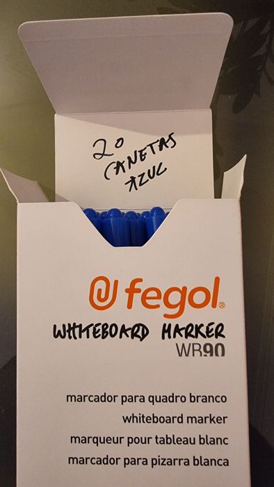 Conjunto 20 Canetas Quadro Branco (Azul)