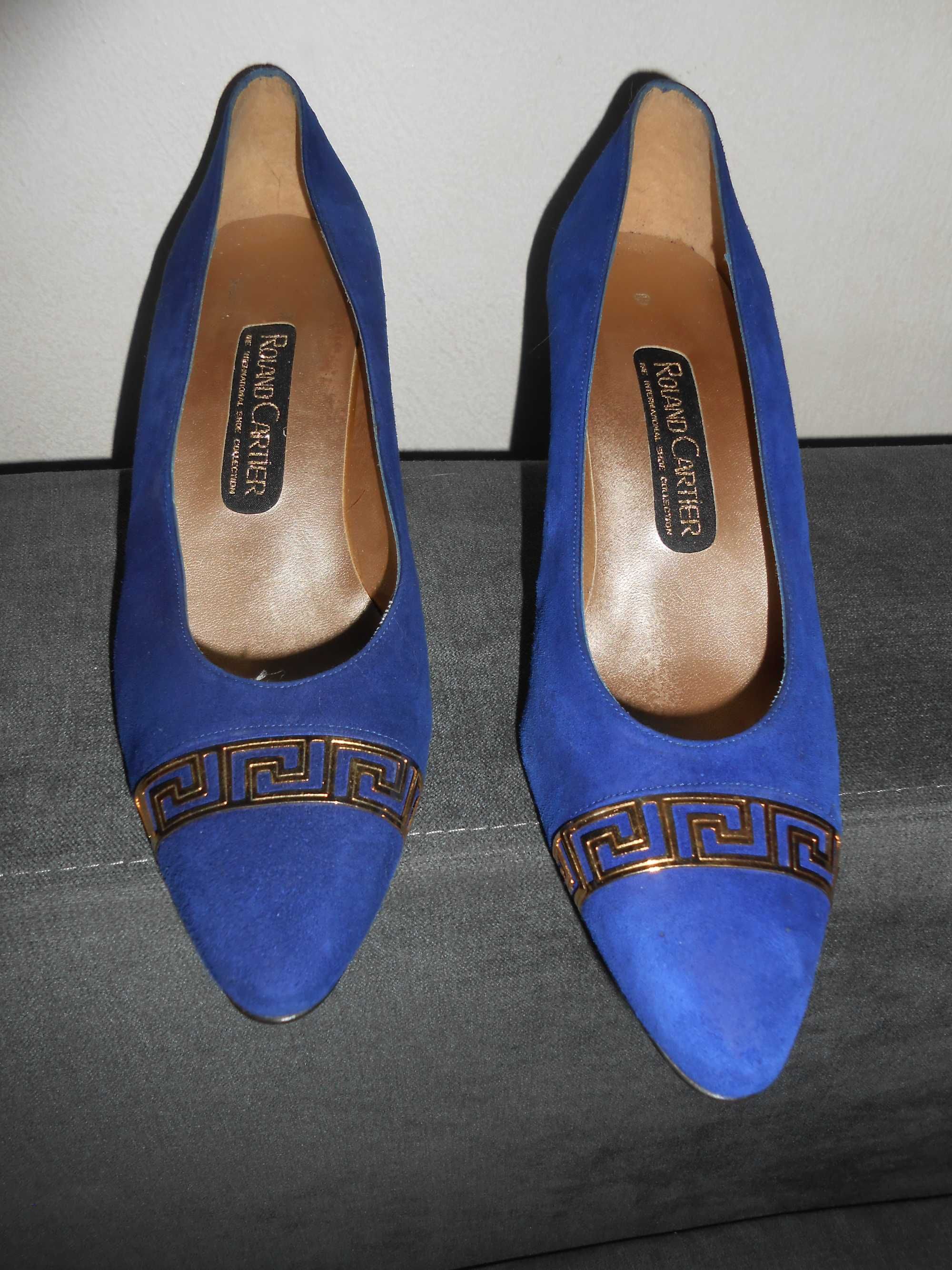 Roland Cartier buty na obcasie,niebieskie,38/24 cm
