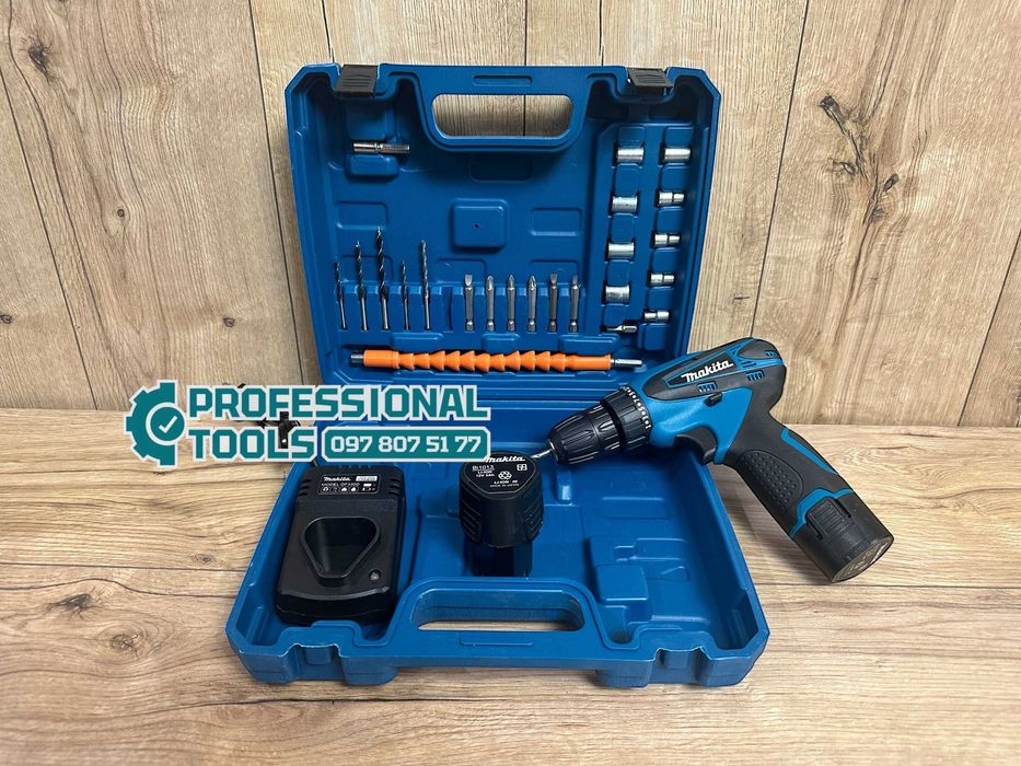 Акумуляторний шурупокрут Makita DF330D Шуруповерт з набором розхідника