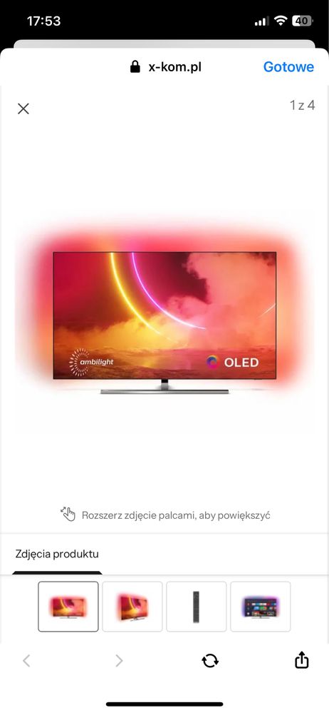 Telewizor Phillips Ambiloght Oled 55”