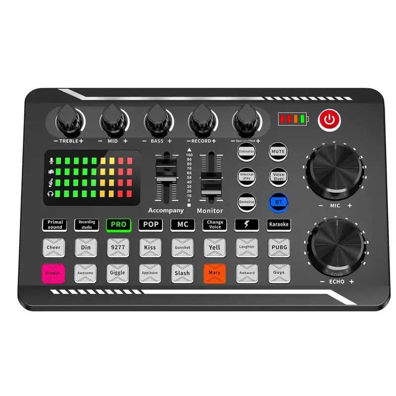 Misturador de Áudio Profissional para Estúdio, Podcast ao vivo DJ NOVO