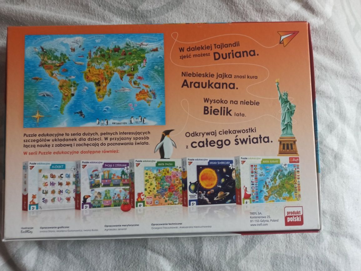 Puzzle edukacyjne-Mapa świata