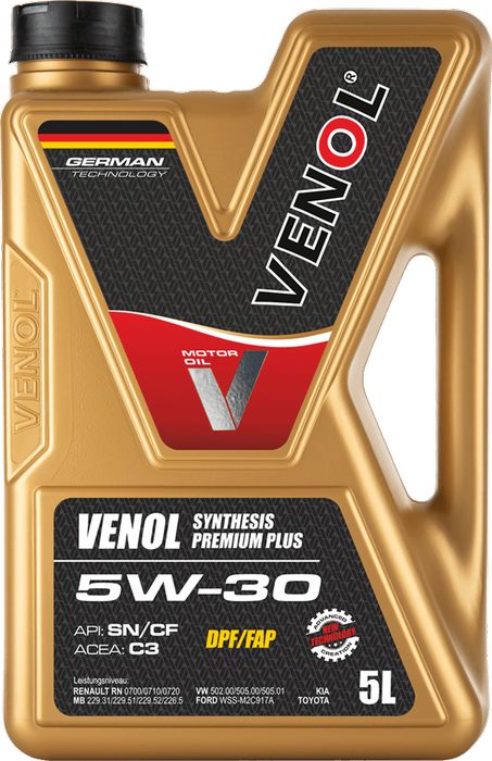 Olej silnikowy VENOL Synthetis Premium  Plus SP SN+   5W30  C3  5L