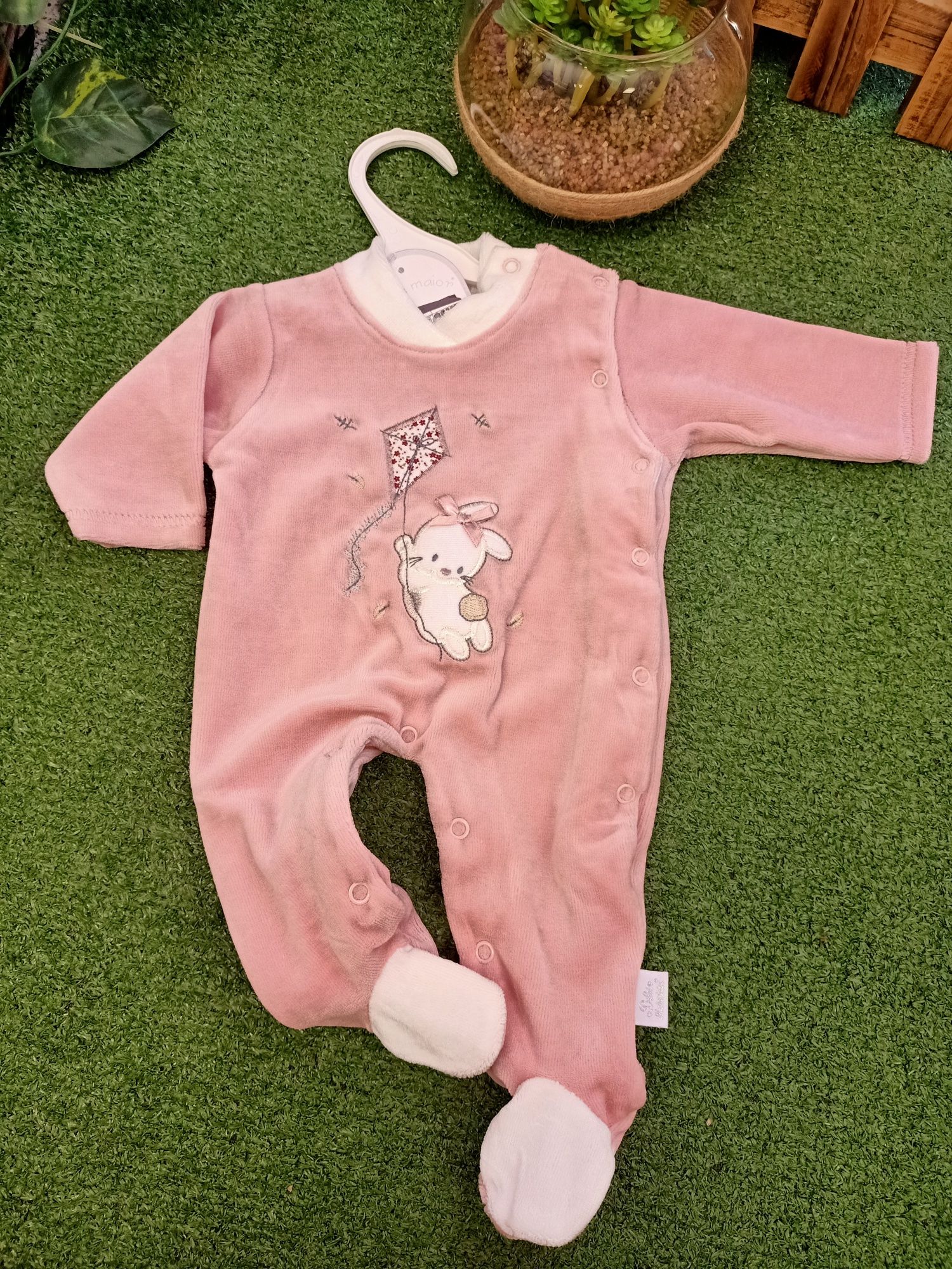 Babygrow veludo bebé menina