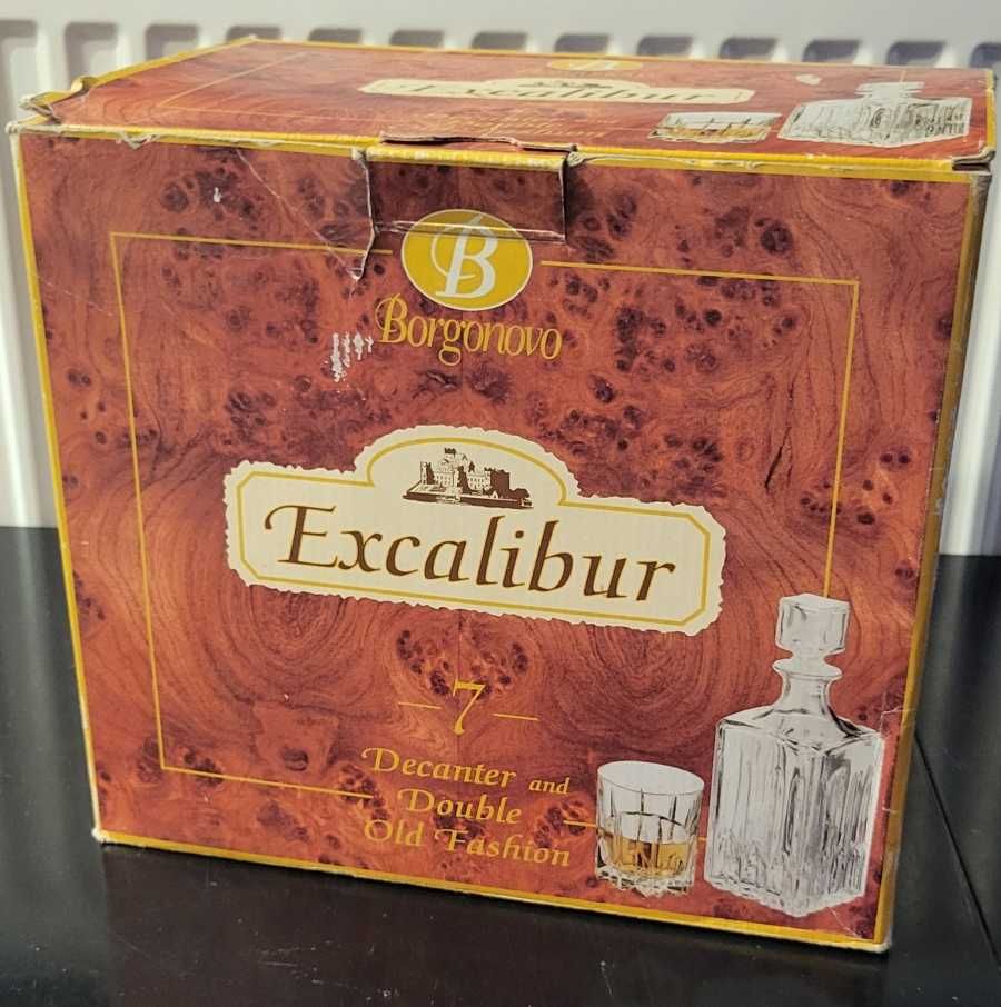 Borgonovo Excalibur zestaw szklanek do whisky z karafką