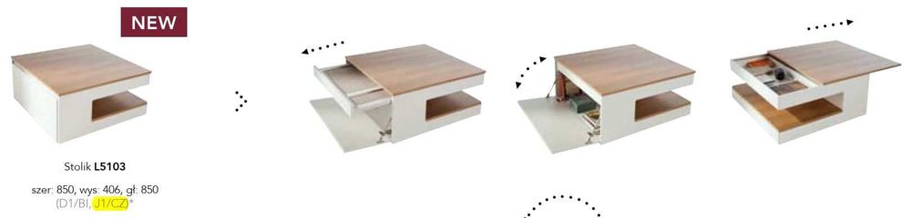 Stolik kawowy, funkcyjny, nowoczesny Secret BFM L5103 (J1/Cz)