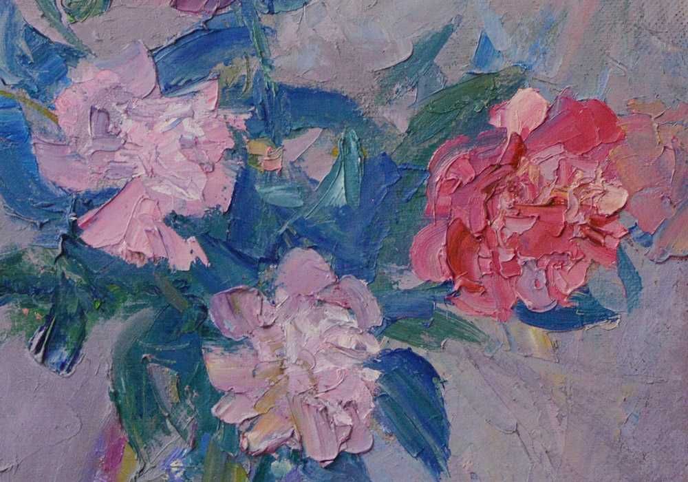 Зацепина Зинаида (1913-1986) Цветы пионы / 61*51 см х/м С экспертизой