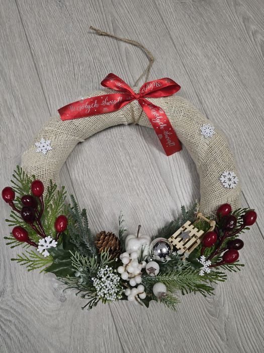 Wianek świąteczny, zimowy.
