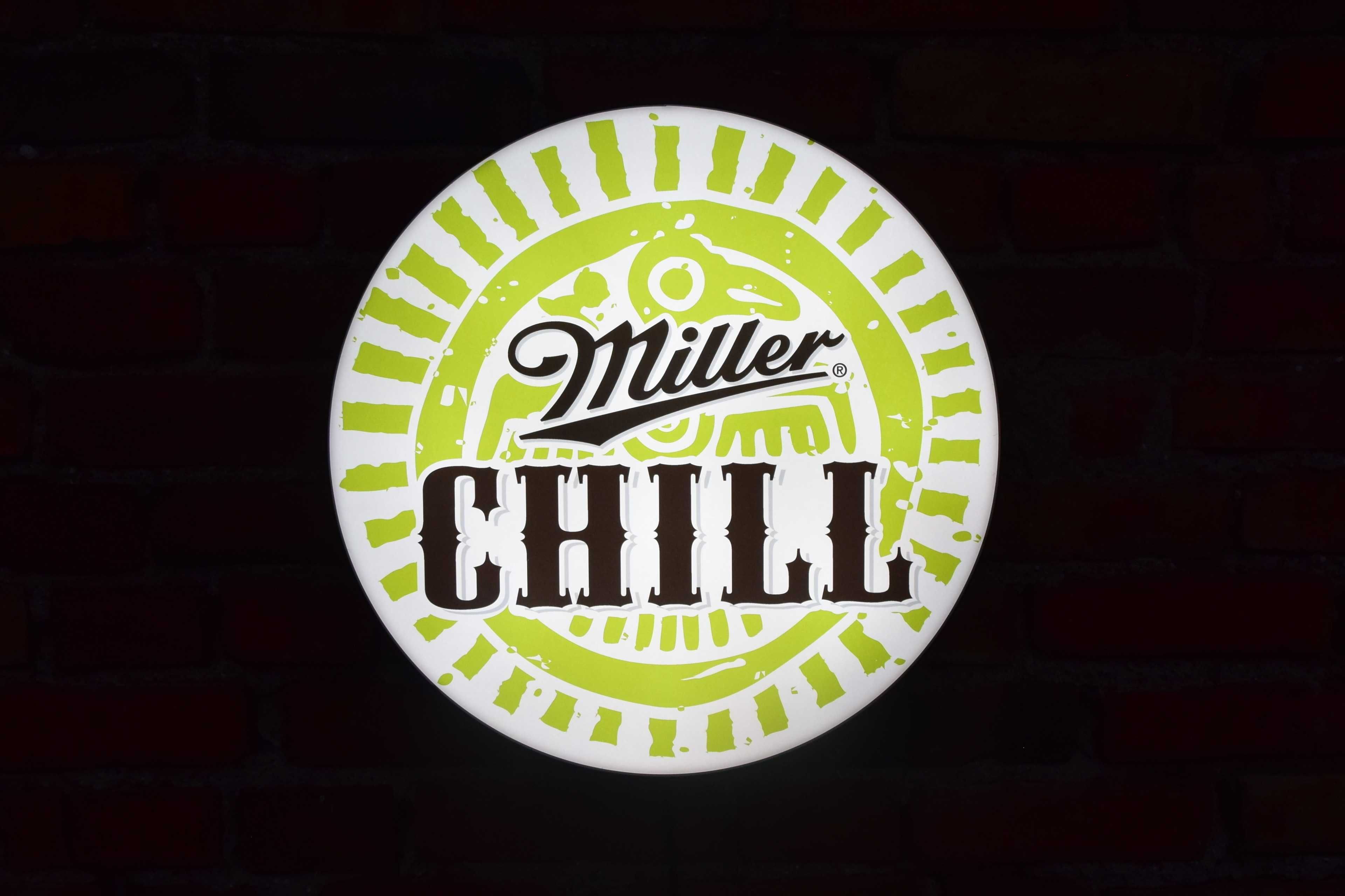 LED Neon MILLER CHILL, Reklama do baru, Pubu, Szyld, Kaseton, Prezent