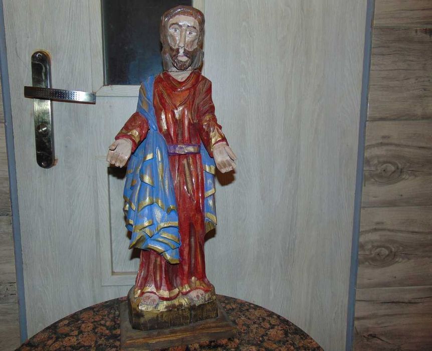 Przedwojenna drewniana figura Św.Józef,wys.54 cm.