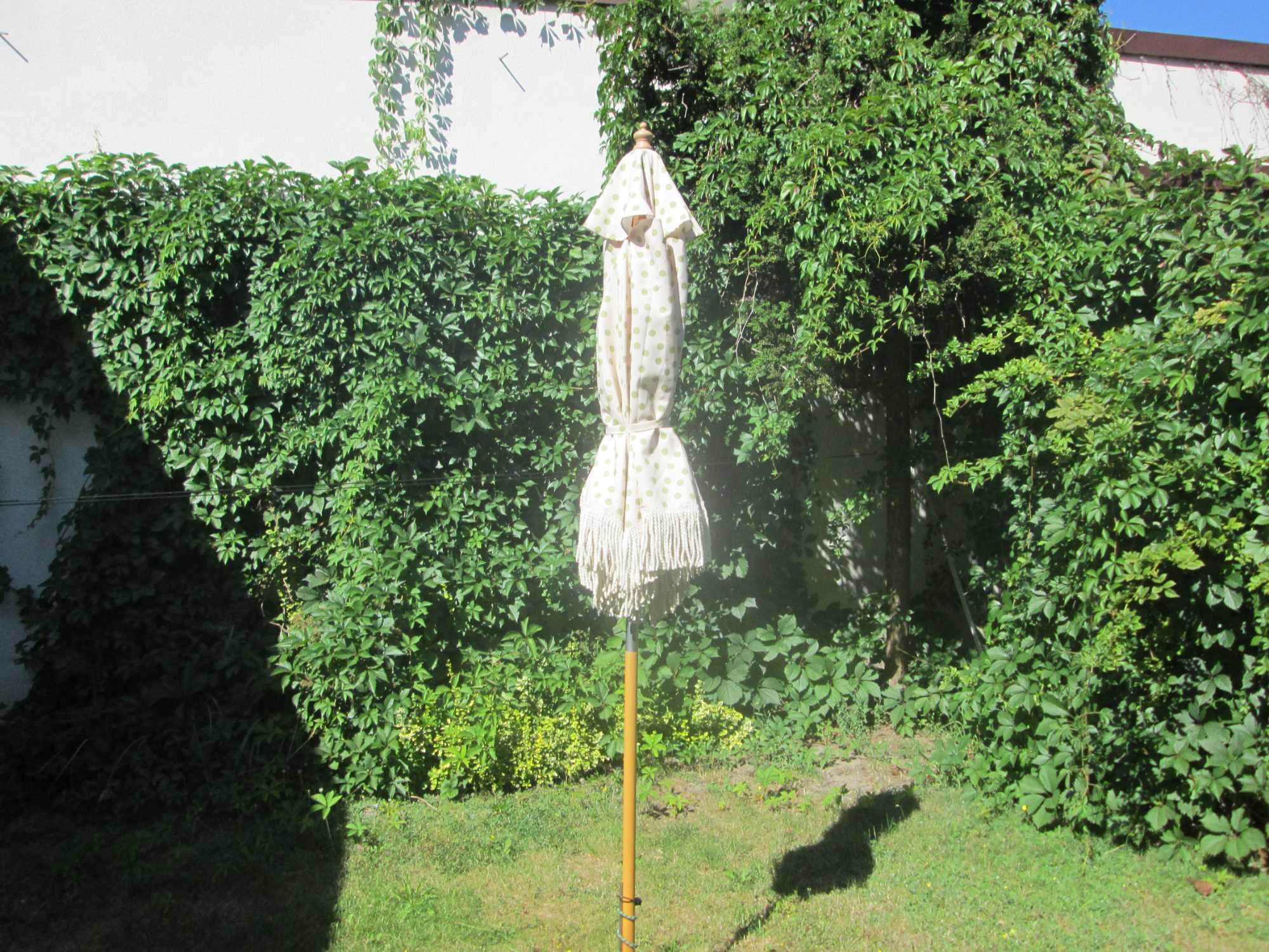 Parasol ogrodowy drewniany średnica 200 cm