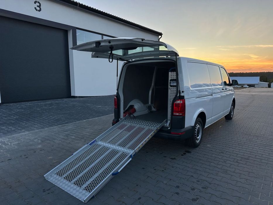 Volkswagen Transporter T6 2.0 TDI 150KM DSG Sortimo ZABUDOWA WARSZTATOWA Rampa dla wózków inwalidzkich  Długi L2H1 / RAMPA podjazdowa dla WÓZKÓW / Zabudowa sortimo KVISTBERGA