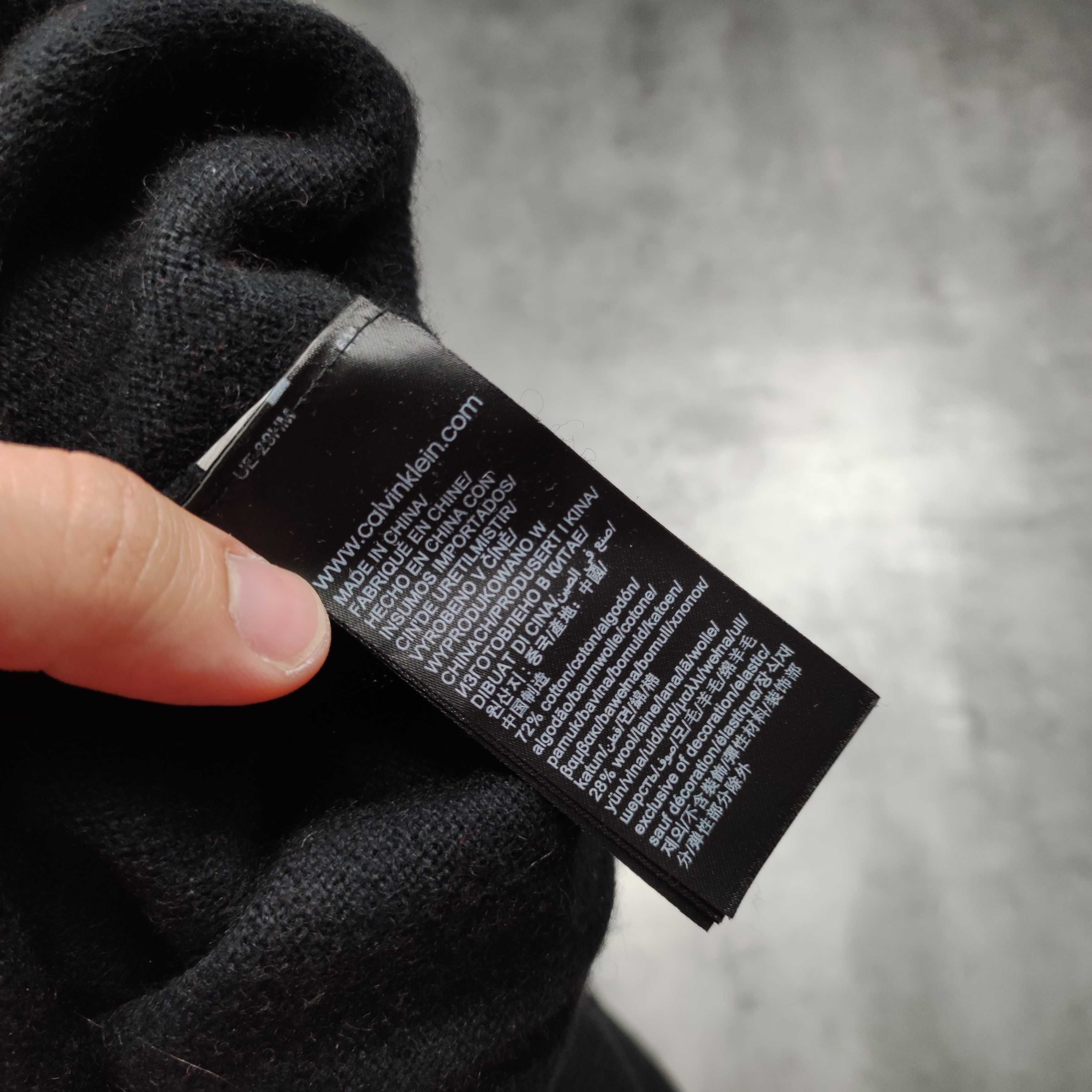 MĘSKI PREMIUM Elegancki Wełniany Sweter Gruby Splot Calvin Klein Jeans