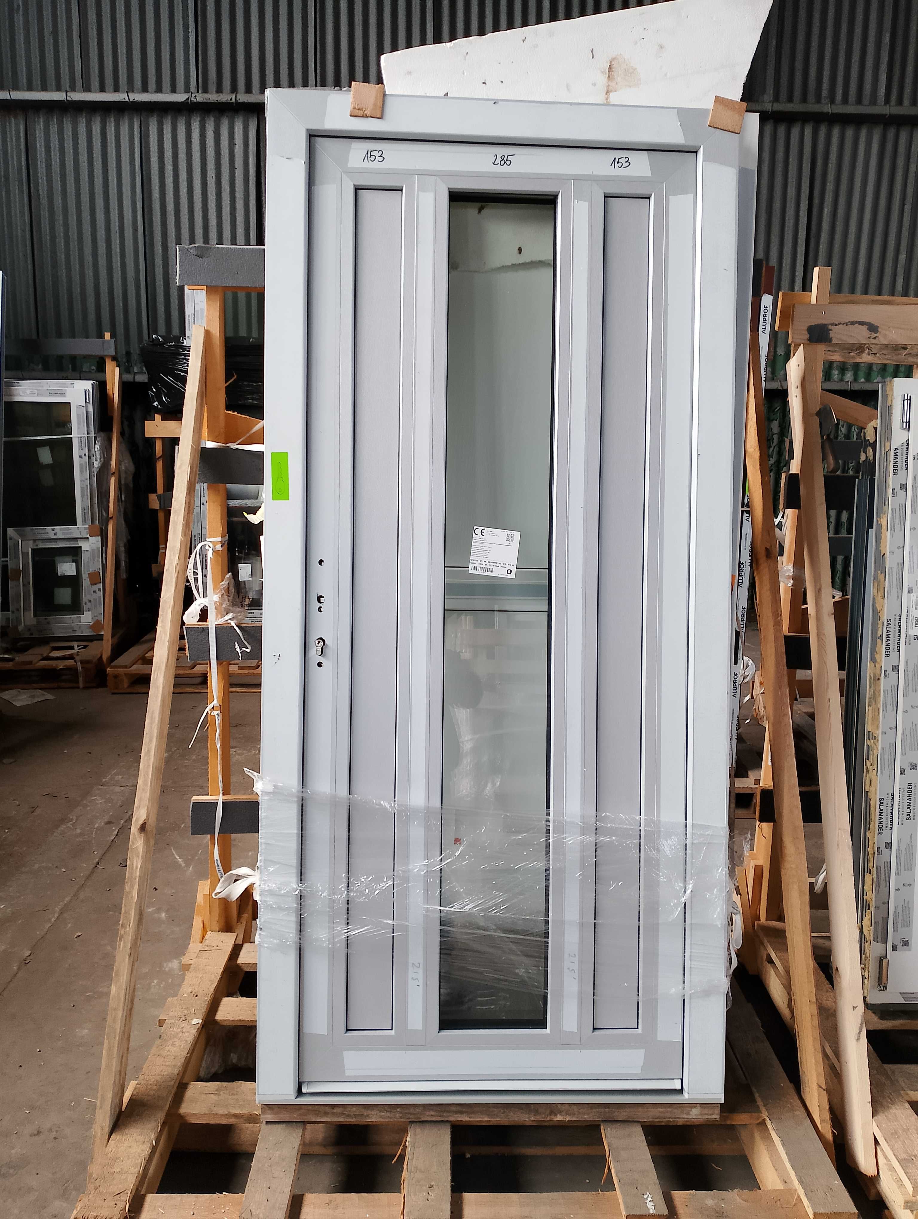 Drzwi wejściowe PCV  Kolor Aluminium szczotkowane 980x2090 Nowe