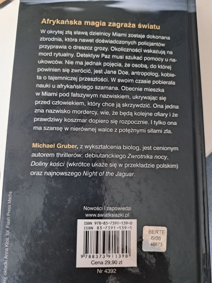 Dwie książki Michael Gruber NOC JAGUARA zwrotnik nocy