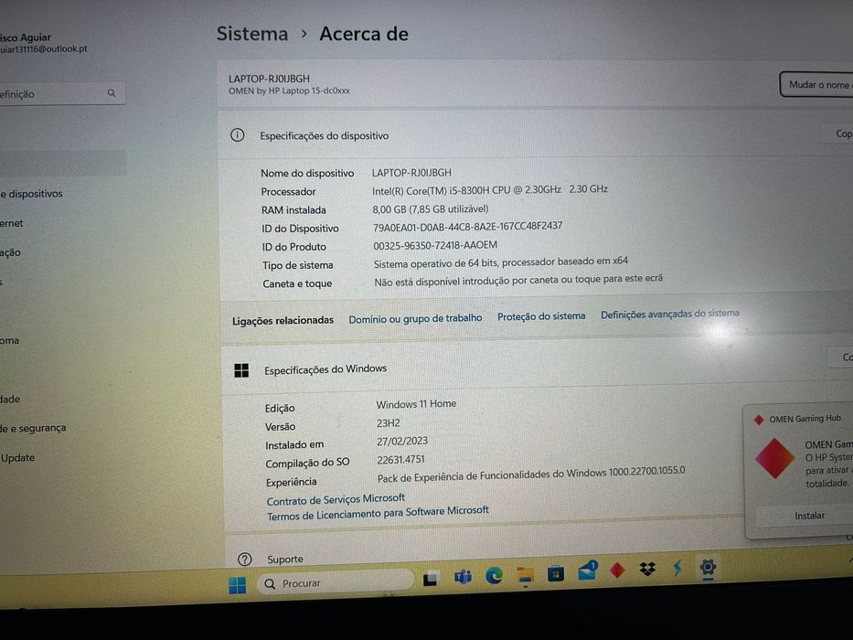 Portátil Gaming OMEN HP