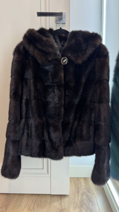 Шубка норкова! В красивому шоколадному кольорі! Розмір S