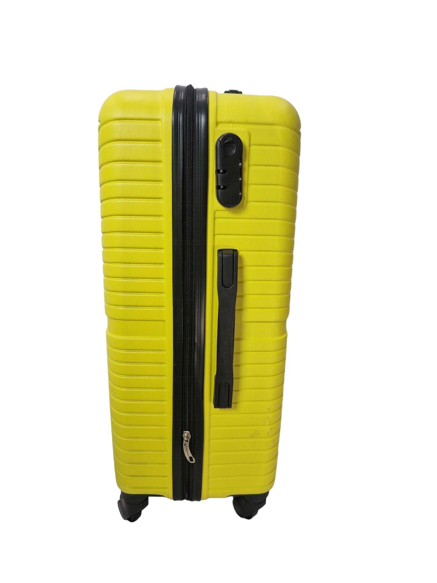 Walizka mała kabinowa podręczna ABS podróżna bagaż na 4 kółkach żółta