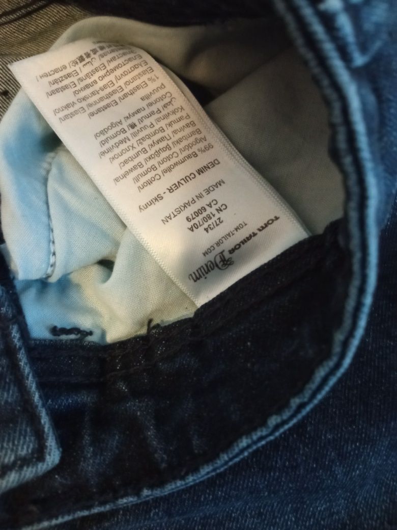 Spodnie Tom tailor rurki slim  182 cm 27 34 skinny denim skinny