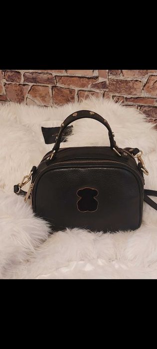 Torebka skórzana"Miś"Tous kuferek-listonoszka w kolorze czarnym