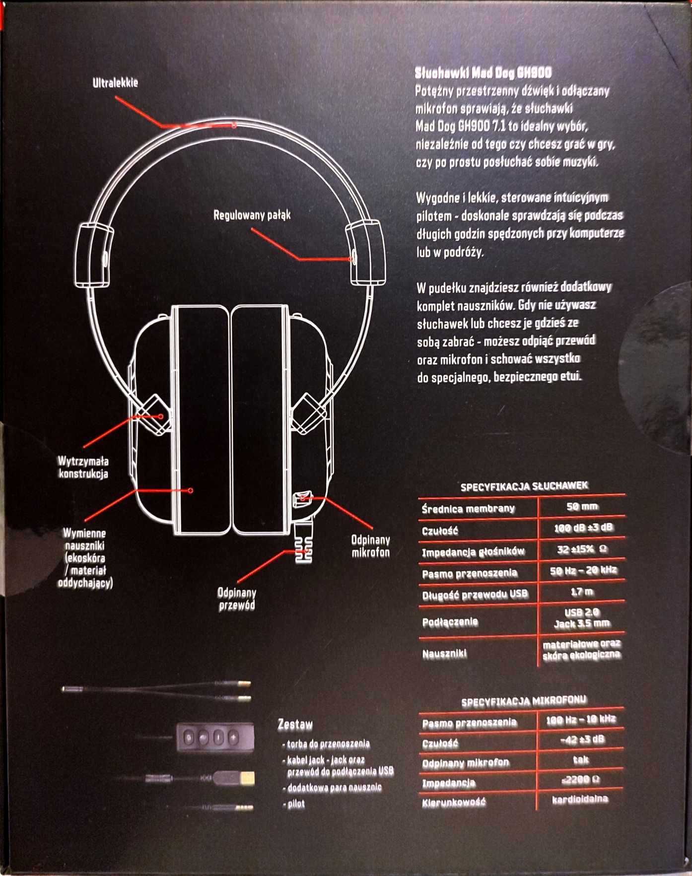 Słuchawki nauszne MAD DOG GH900