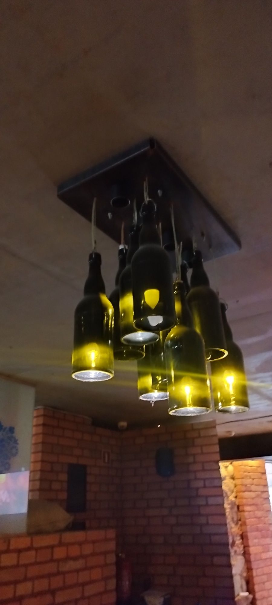 lampa loft ,restuaracja,wiszaca,retro,butelki,vitage,prl,