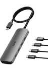 Adapter USB-C HUB 4w1 USB - C pleciony kabel U