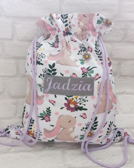 Worek na pościel do przedszkola żłobka z imieniem