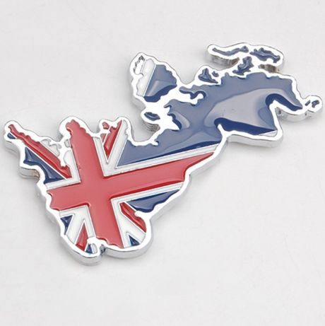 Etiqueta metálica alumínio bandeira UK / UK BRITAIN LAND FLAG