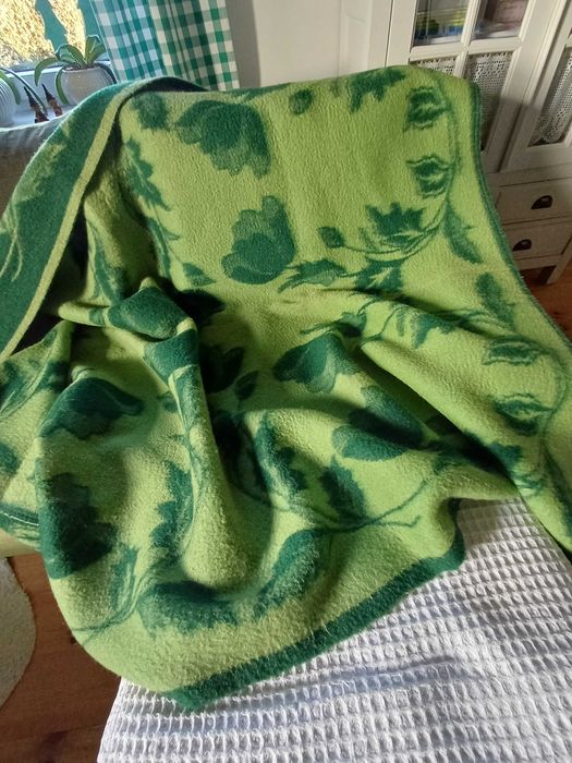 Koc wełniany zielony