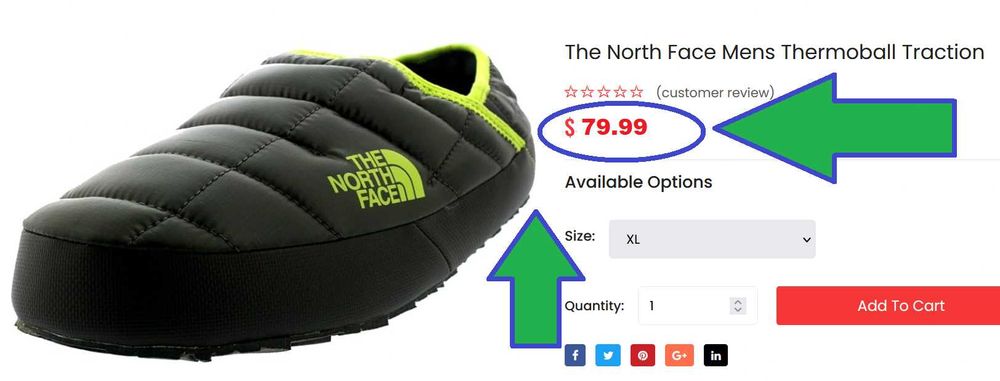 Зимние слипоны The North Face Thermoball Traction Mule 2 р. 42 (27см)