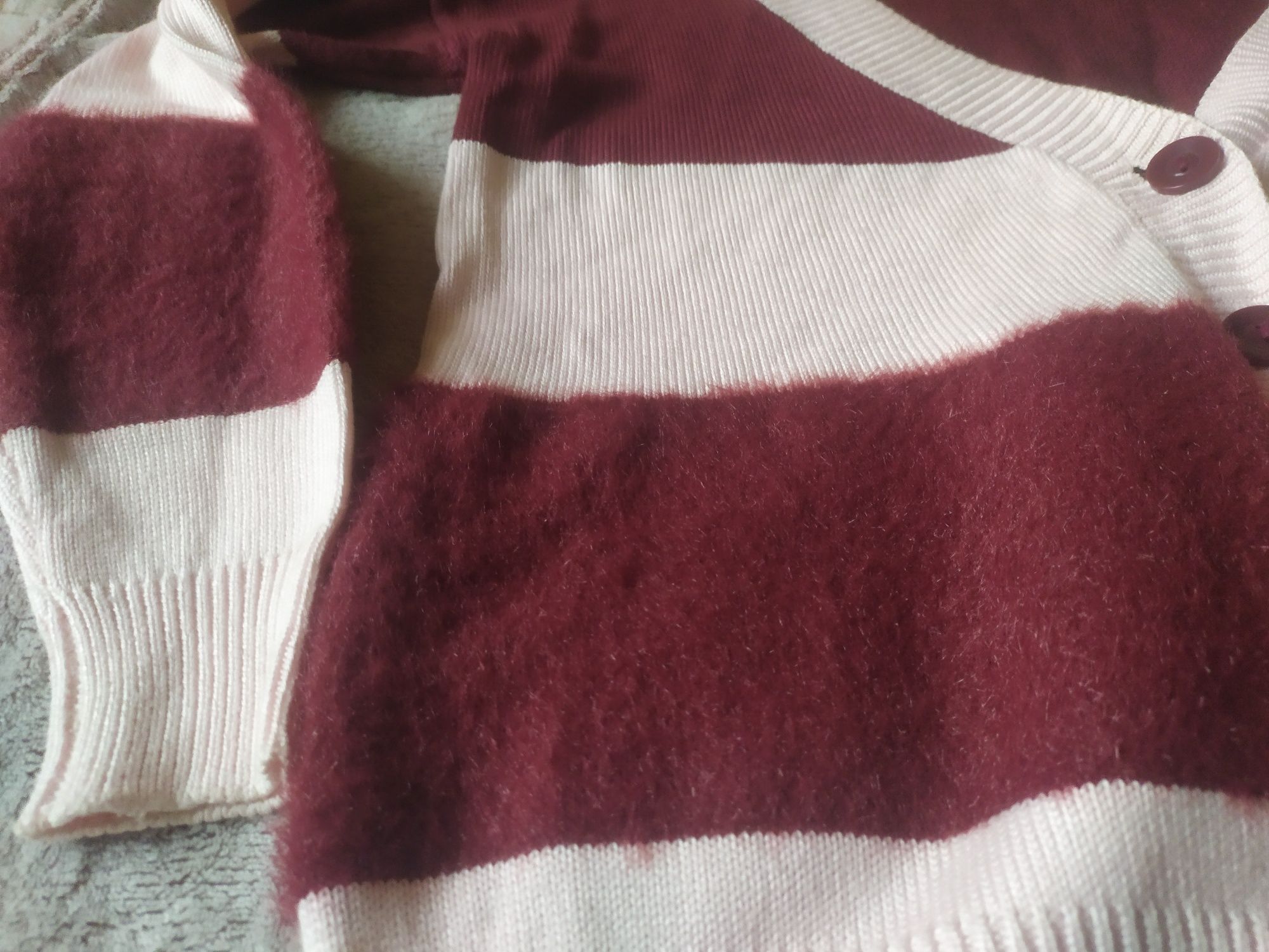 Rozpinany sweter z włochatą wstawką, s, mohito