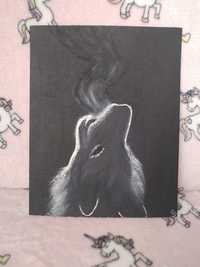 Dekoracja ścienna obraz olejny wilk