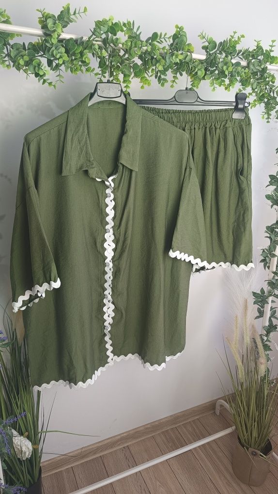 Komplet letni Plus Size Khaki