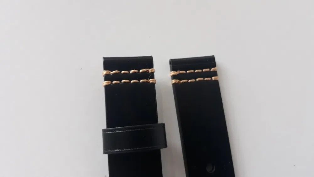 Bracelete Pele Preta  20mm 22mm 24mm
