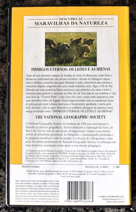 "National Geographic" - 2 cassetes vídeo VHS + poster